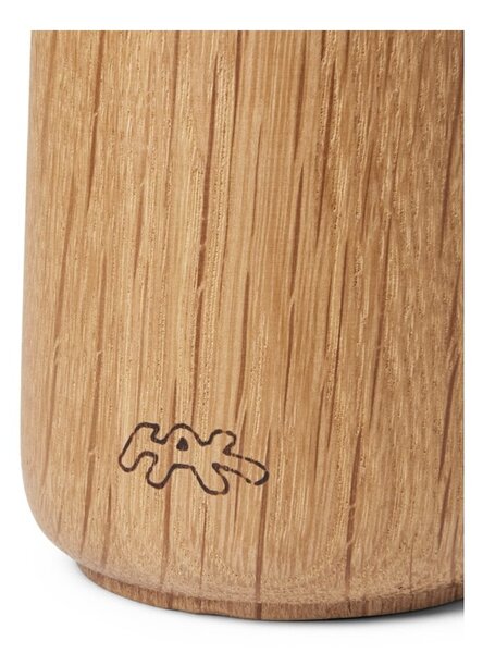 Młynek do przypraw z drewna dębowego z ciemnoniebieskim porcelanowym detalem Kähler Design Hammershoi, wys. 17,5 cm
