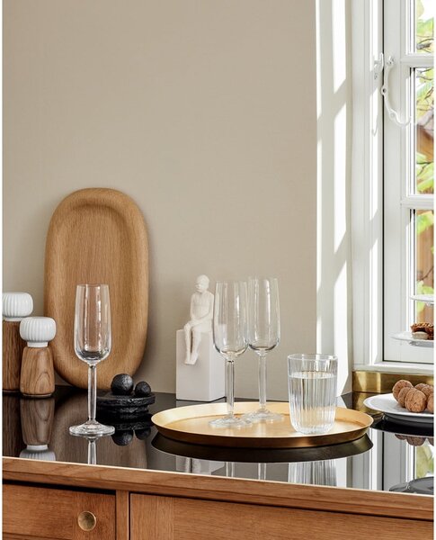 Młynek do przypraw z drewna dębowego z białym porcelanowym detalem Kähler Design Hammershoi, wys. 13 cm