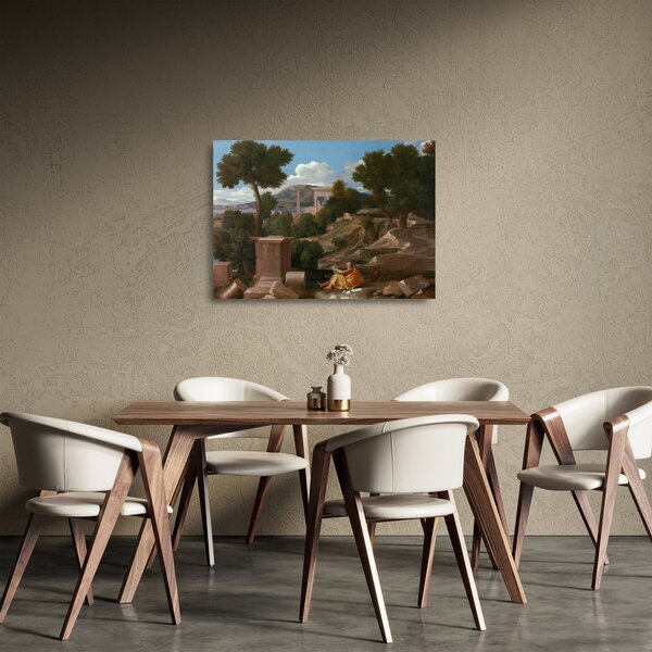 Obraz na szkle - Nicolas Poussin, Landscape with Saint John on Patmos, reprodukcje (70x50 cm)