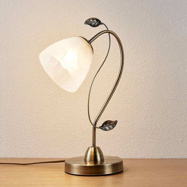 Lampa stołowa Michalina Lindby, biały / opal, salon / jadalnia, szkło, nowoczesny