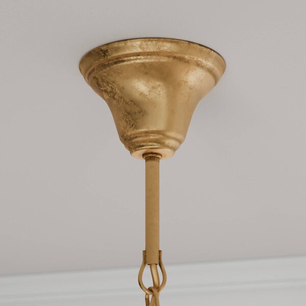 Lampa wisząca Wivara 5 EMIBIG LIGHTING, możliwość ściemniania, mosiężny / złoty, salon / jadalnia, metal, antyczny
