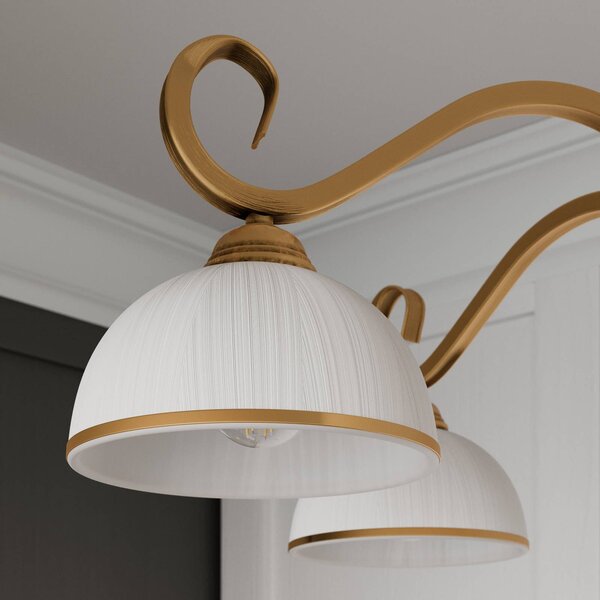Lampa wisząca Wivara 5 EMIBIG LIGHTING, możliwość ściemniania, mosiężny / złoty, salon / jadalnia, metal, antyczny