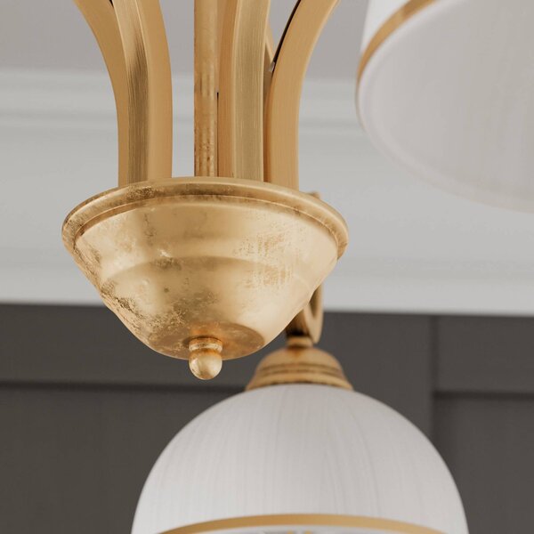 Lampa wisząca Wivara 5 EMIBIG LIGHTING, możliwość ściemniania, mosiężny / złoty, salon / jadalnia, metal, antyczny