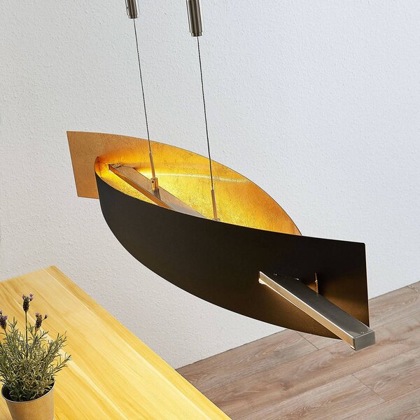 Lampa wisząca Marija Lucande, możliwość ściemniania, czarny, salon / jadalnia, metal, nowoczesny