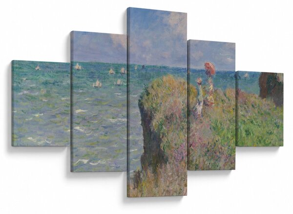 Obraz - Claude Monet, Cliff Walk at Pourville, reprodukcje (125x70 cm)