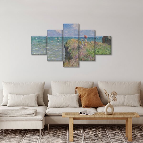 Obraz - Claude Monet, Cliff Walk at Pourville, reprodukcje (125x70 cm)