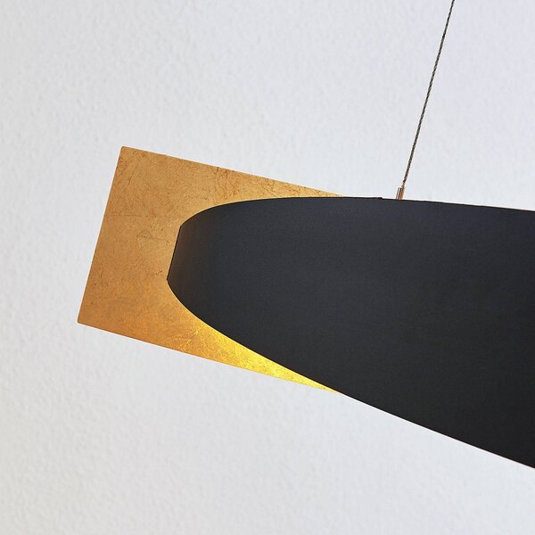 Lampa wisząca Marija Lucande, możliwość ściemniania, czarny, salon / jadalnia, metal, nowoczesny