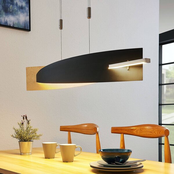 Lampa wisząca Marija Lucande, możliwość ściemniania, czarny, salon / jadalnia, metal, nowoczesny