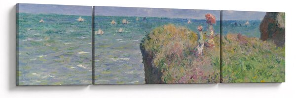 Obraz - Claude Monet, Cliff Walk at Pourville, reprodukcje (170x50 cm)