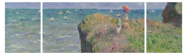 Obraz - Claude Monet, Cliff Walk at Pourville, reprodukcje (170x50 cm)