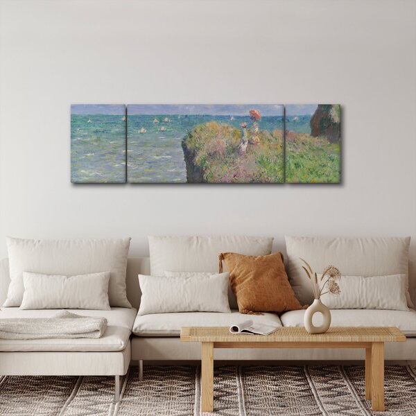 Obraz - Claude Monet, Cliff Walk at Pourville, reprodukcje (170x50 cm)