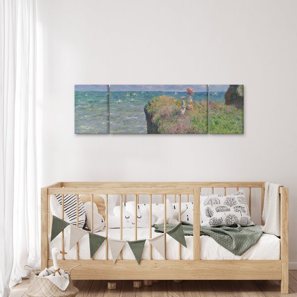 Obraz - Claude Monet, Cliff Walk at Pourville, reprodukcje (170x50 cm)