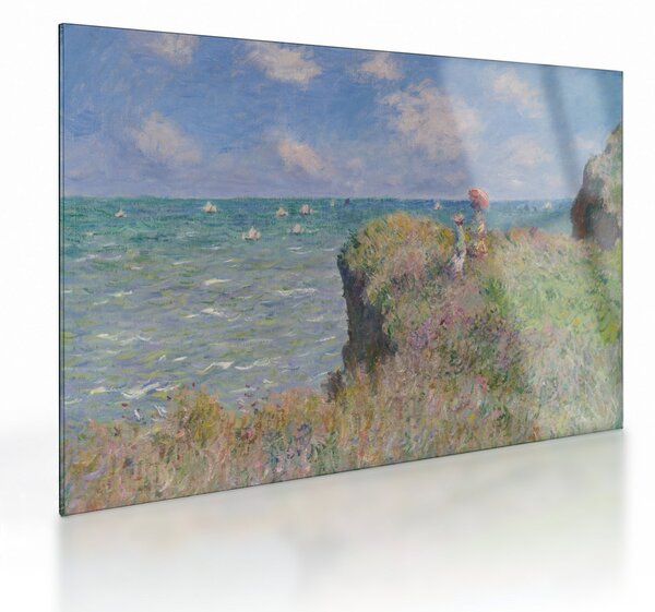 Obraz na szkle - Claude Monet, Cliff Walk at Pourville, reprodukcje (70x50 cm)
