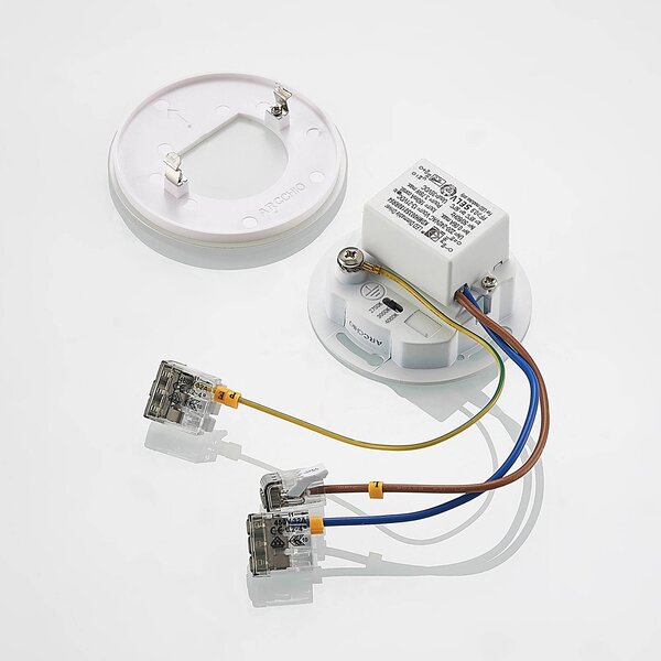 Oprawa wpuszczana LED Arcchio Vexi, Ø 7,8 cm, biały, aluminium, CCT Vexi Arcchio, możliwość ściemniania, biały / opal, salon / jadalnia, aluminium, nowoczesny