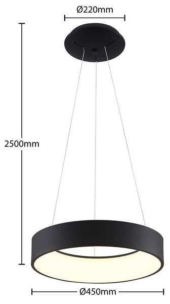 Lampa wisząca Aleksi Arcchio, możliwość ściemniania, czarny, kuchnia, metal, nowoczesny