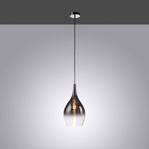 Paul Neuhaus Lampa wisząca Pilua, możliwość ściemniania, aluminiowy / szary / cynkowy, salon / jadalnia, szkło, nowoczesny