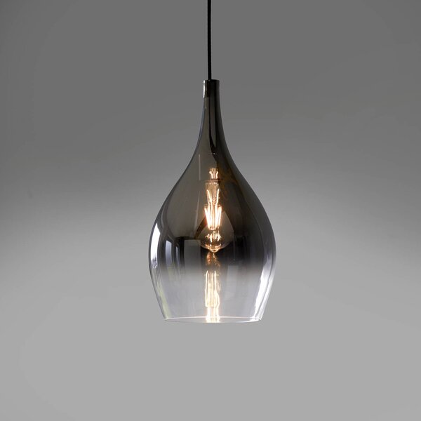 Paul Neuhaus Lampa wisząca Pilua, możliwość ściemniania, aluminiowy / szary / cynkowy, salon / jadalnia, szkło, nowoczesny