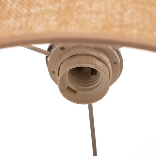 Lampa wisząca Boho jute Duolla, możliwość ściemniania, brązowy / rdzawy, salon / jadalnia, tkanina / materiał / jedwab, dworkowy / rustykalny
