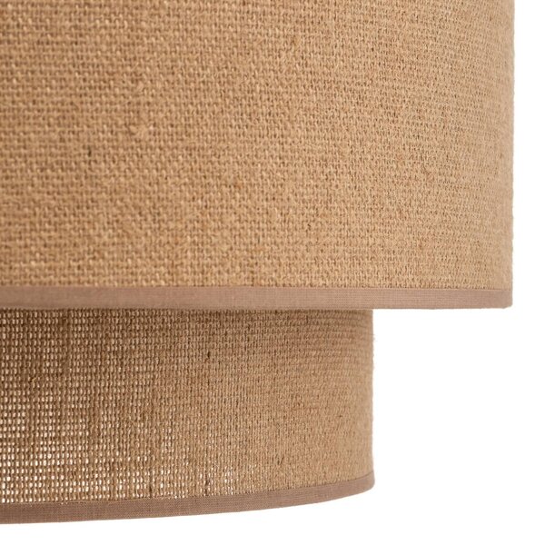 Lampa wisząca Boho jute Duolla, możliwość ściemniania, brązowy / rdzawy, salon / jadalnia, tkanina / materiał / jedwab, dworkowy / rustykalny