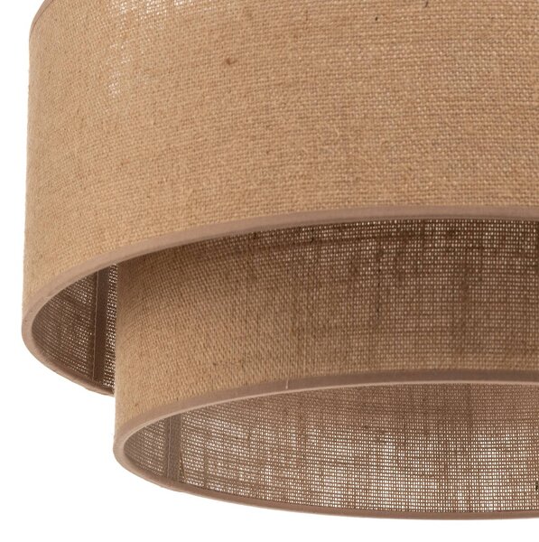 Lampa wisząca Boho jute Duolla, możliwość ściemniania, brązowy / rdzawy, salon / jadalnia, tkanina / materiał / jedwab, dworkowy / rustykalny