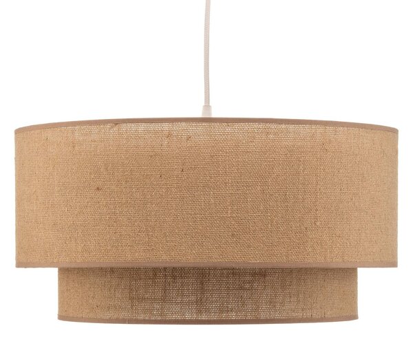 Lampa wisząca Boho jute Duolla, możliwość ściemniania, brązowy / rdzawy, salon / jadalnia, tkanina / materiał / jedwab, dworkowy / rustykalny