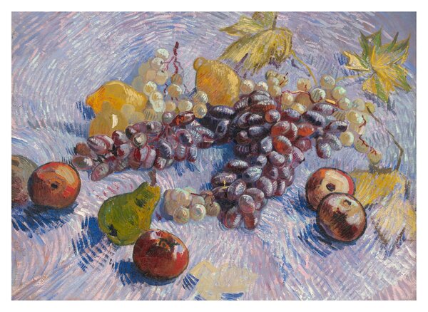 Obraz na szkle - Vincent van Gogh, Grapes, Lemons, Pears, and Apples, reprodukcje (70x50 cm)