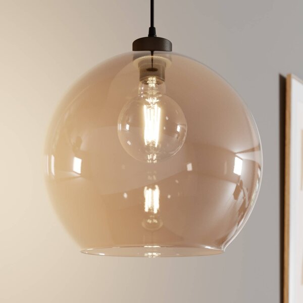 Lampa wisząca szklana Cubus TK Lighting, możliwość ściemniania, kremowy / amber, salon / jadalnia, szkło, nowoczesny