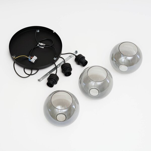Lampa wisząca szklana Cubus TK Lighting, możliwość ściemniania, czarny, salon / jadalnia, szkło, nowoczesny