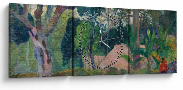 Obraz - Paul Gauguin, Te raau rahi (The Big Tree), reprodukcje (z zegarem) (90x30 cm)