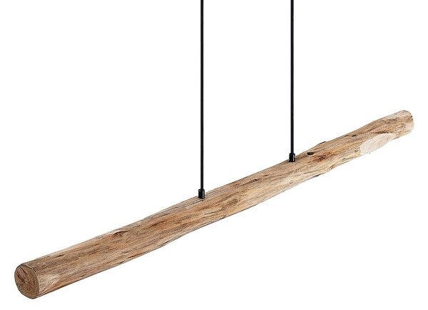 Lampa wisząca Nekala Lindby, możliwość ściemniania, czarny, salon / jadalnia, drewno, skandynawski