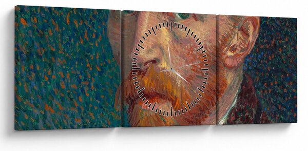 Obraz - Vincent van Gogh, Self-Portrait, reprodukcje (z zegarem) (90x30 cm)