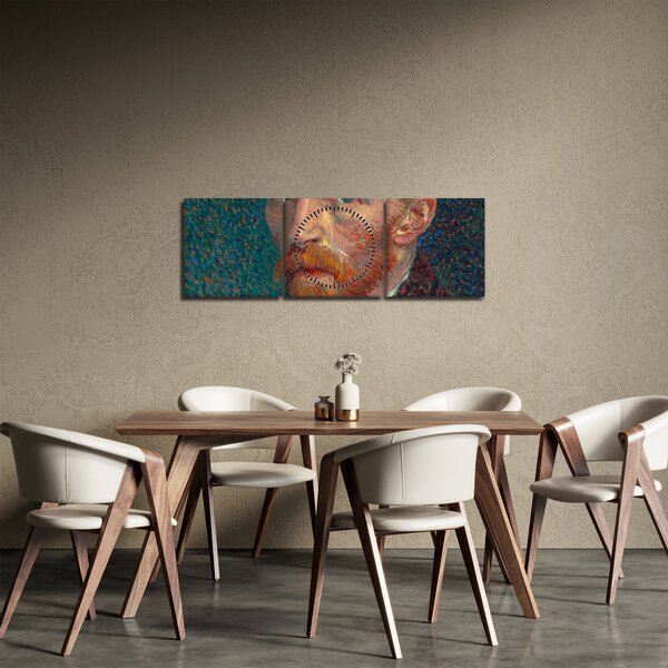 Obraz - Vincent van Gogh, Self-Portrait, reprodukcje (z zegarem) (90x30 cm)