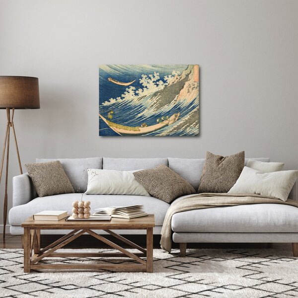 Obraz - Katsushika Hokusai, Fishing Boats at Choshi in Shimosa (Soshu Choshi) , reprodukcje (70x50 cm)