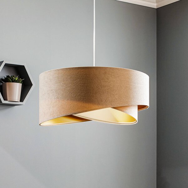 Lampa wisząca Vivien Maco Design, możliwość ściemniania, kremowy / amber, salon / jadalnia, tkanina / materiał / jedwab, nowoczesny