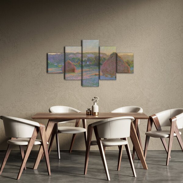 Obraz - Claude Monet, Stacks of Wheat (End of Summer) , reprodukcje (125x70 cm)