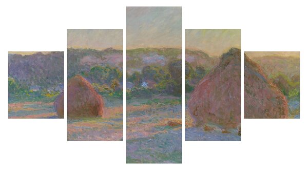 Obraz - Claude Monet, Stacks of Wheat (End of Summer) , reprodukcje (125x70 cm)