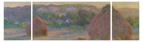 Obraz - Claude Monet, Stacks of Wheat (End of Summer) , reprodukcje (170x50 cm)