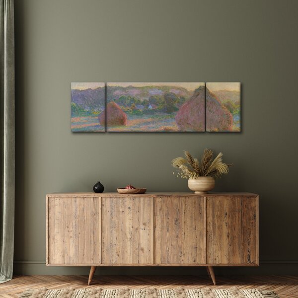 Obraz - Claude Monet, Stacks of Wheat (End of Summer) , reprodukcje (170x50 cm)