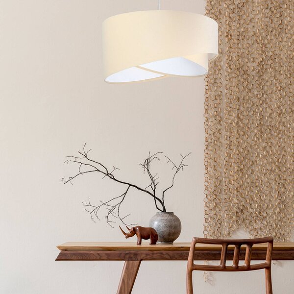 Lampa wisząca Vivien Maco Design, możliwość ściemniania, kremowy / amber, salon / jadalnia, tkanina / materiał / jedwab, nowoczesny