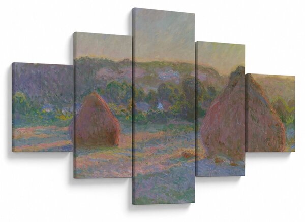Obraz - Claude Monet, Stacks of Wheat (End of Summer) , reprodukcje (125x70 cm)