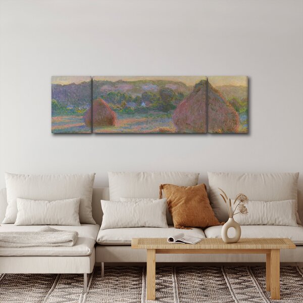 Obraz - Claude Monet, Stacks of Wheat (End of Summer) , reprodukcje (170x50 cm)