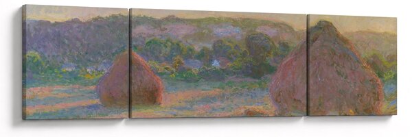 Obraz - Claude Monet, Stacks of Wheat (End of Summer) , reprodukcje (170x50 cm)
