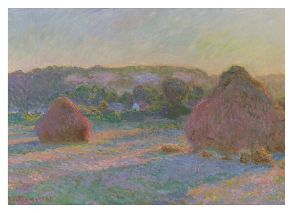 Obraz na szkle - Claude Monet, Stacks of Wheat (End of Summer) , reprodukcje (70x50 cm)