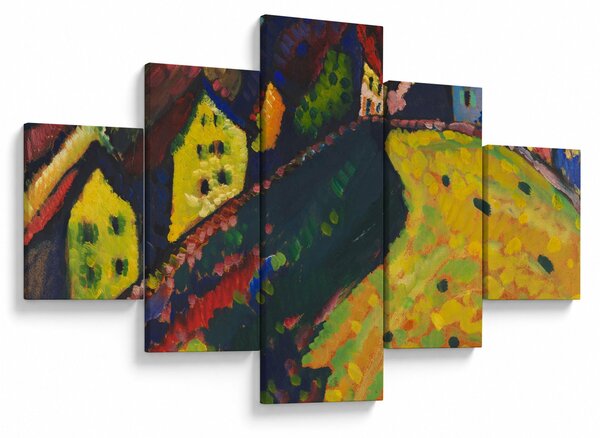 Obraz - Vasily Kandinsky, Houses at Murnau, reprodukcje (125x70 cm)