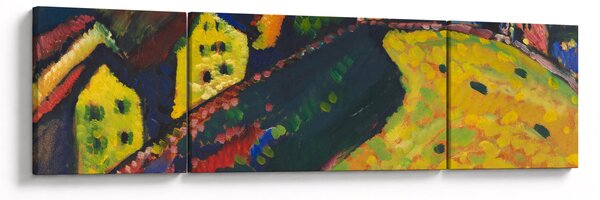 Obraz - Vasily Kandinsky, Houses at Murnau, reprodukcje (170x50 cm)