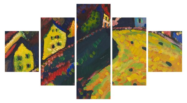 Obraz - Vasily Kandinsky, Houses at Murnau, reprodukcje (125x70 cm)