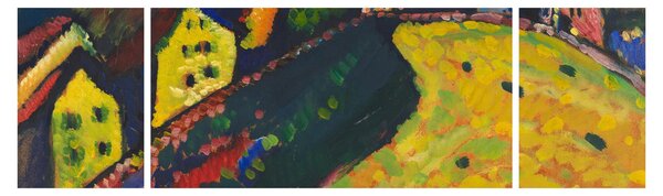 Obraz - Vasily Kandinsky, Houses at Murnau, reprodukcje (170x50 cm)