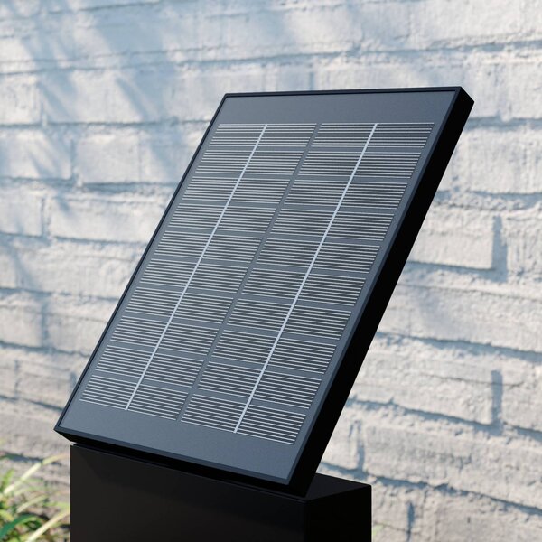 Lucande LED lampa solarna Silvan, 60 cm, czujnik, antracytowy Silvan, czarny, aluminium, nowoczesny