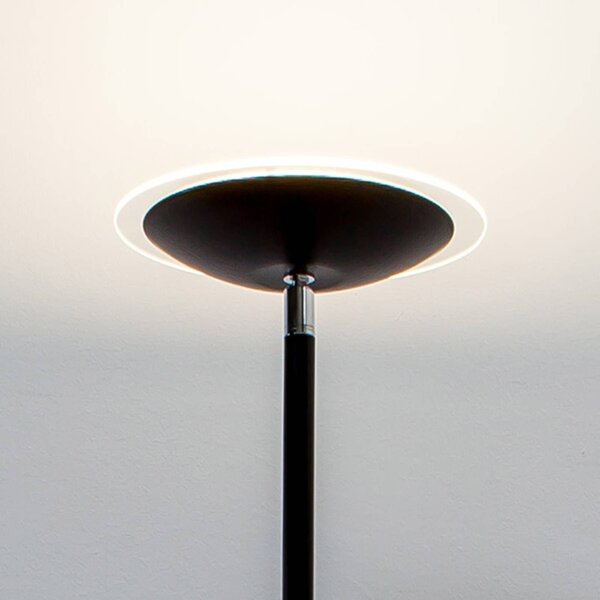 Lampa stojąca LED Malea Lindby, możliwość ściemniania, czarny, salon / jadalnia, metal, nowoczesny