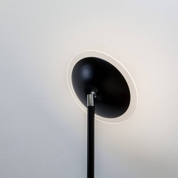 Lampa stojąca LED Malea Lindby, możliwość ściemniania, czarny, salon / jadalnia, metal, nowoczesny